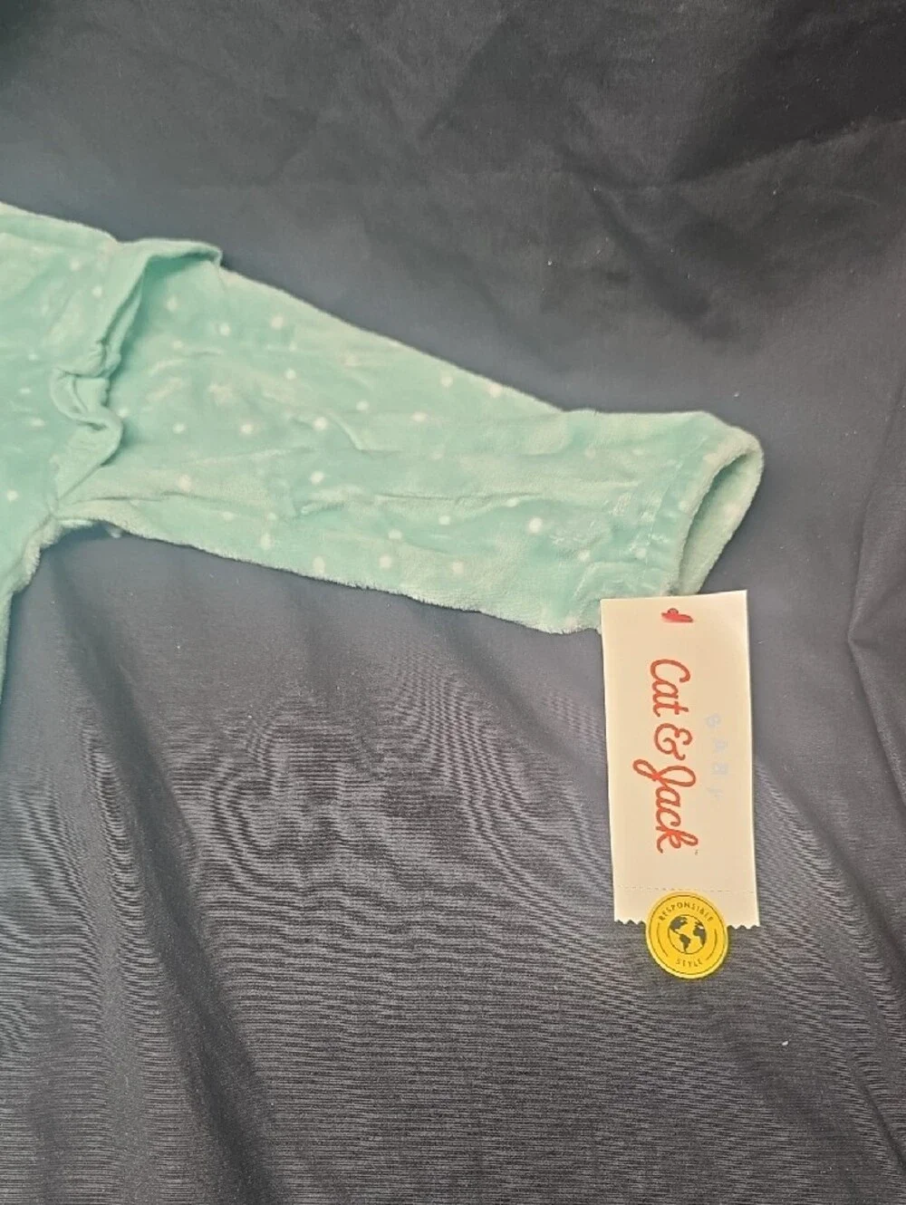 Cat & Jack Mint Green Polka Dot Baby Pajama Set